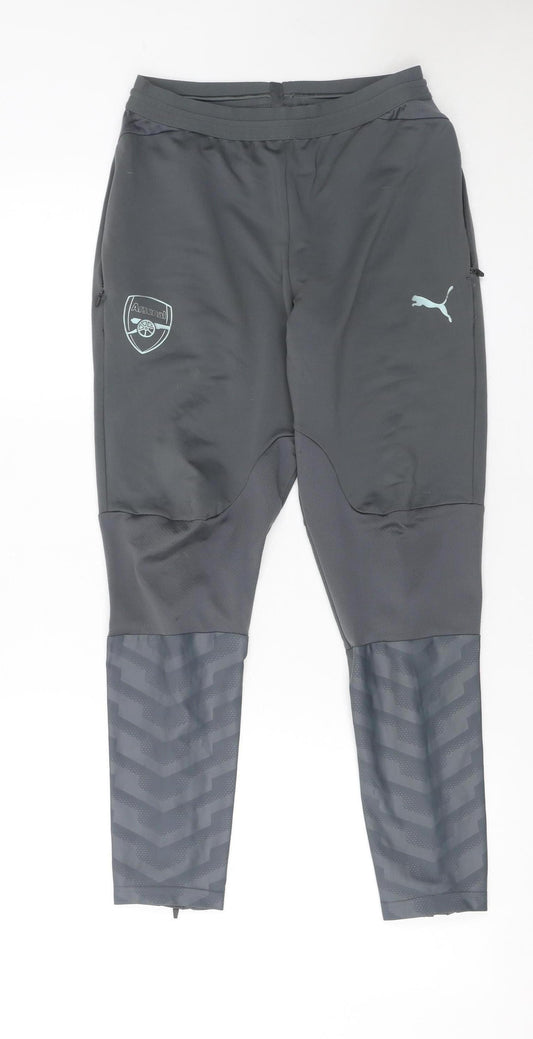 Puma Boys Grey Arsenal Football Joggers 11-12 Years Slim Fit Activewear