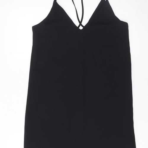 Topshop Women’s Black Size 8 Slip Dress Sleeveless Short Polyester
