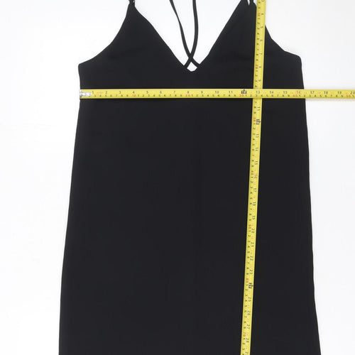 Topshop Women’s Black Size 8 Slip Dress Sleeveless Short Polyester