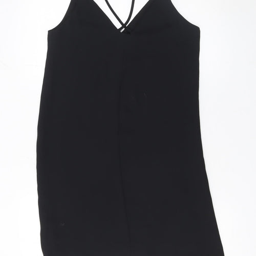 Topshop Women’s Black Size 8 Slip Dress Sleeveless Short Polyester