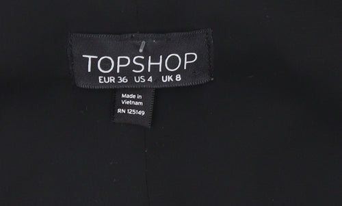 Topshop Women’s Black Size 8 Slip Dress Sleeveless Short Polyester