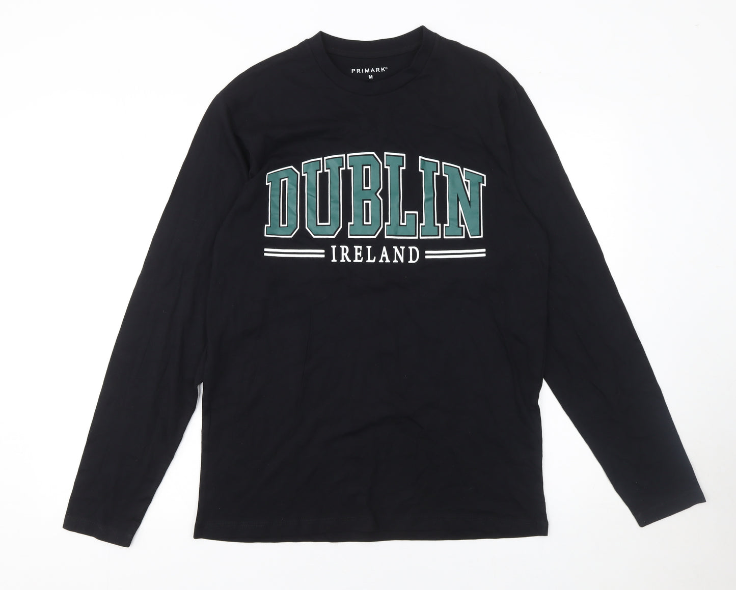Primark Men's Black Dublin Ireland Long Sleeve T-Shirt Size M