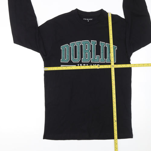 Primark Men's Black Dublin Ireland Long Sleeve T-Shirt Size M