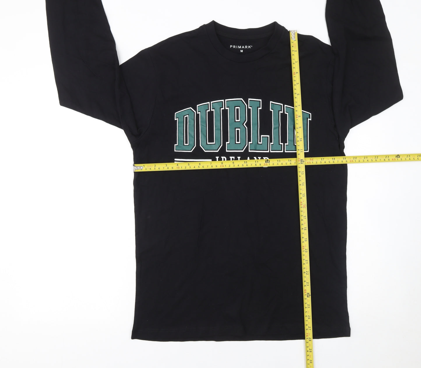 Primark Men's Black Dublin Ireland Long Sleeve T-Shirt Size M