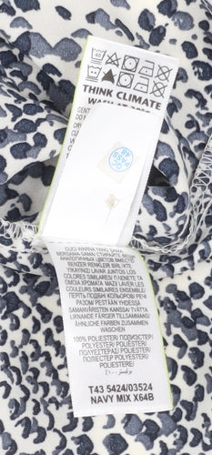 Marks and Spencer Womens Blue Animal Print Button-Up Shirt Size 12