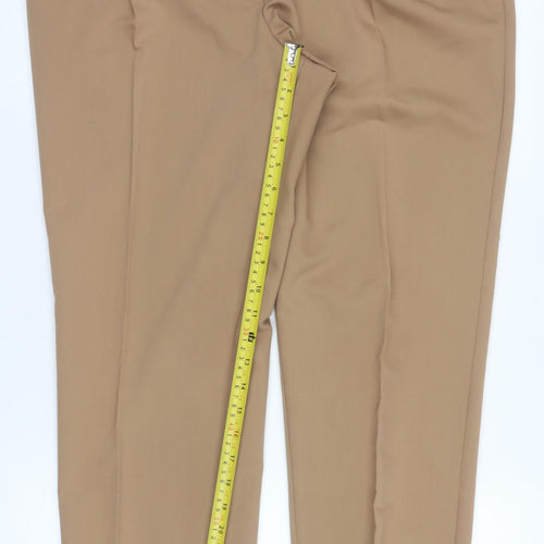 Dunnes Men’s Beige Regular Fit Pleated Trousers Size 16 30in Waist