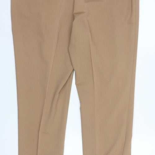 Dunnes Men’s Beige Regular Fit Pleated Trousers Size 16 30in Waist