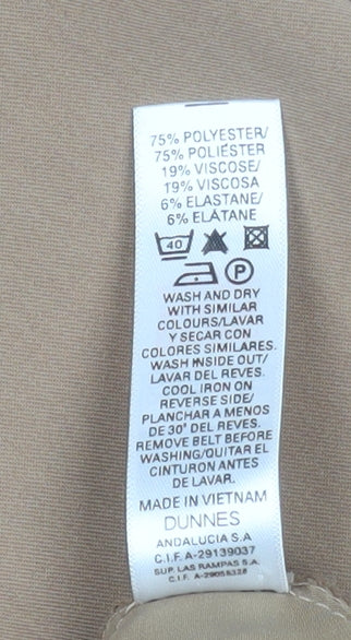 Dunnes Men’s Beige Regular Fit Pleated Trousers Size 16 30in Waist