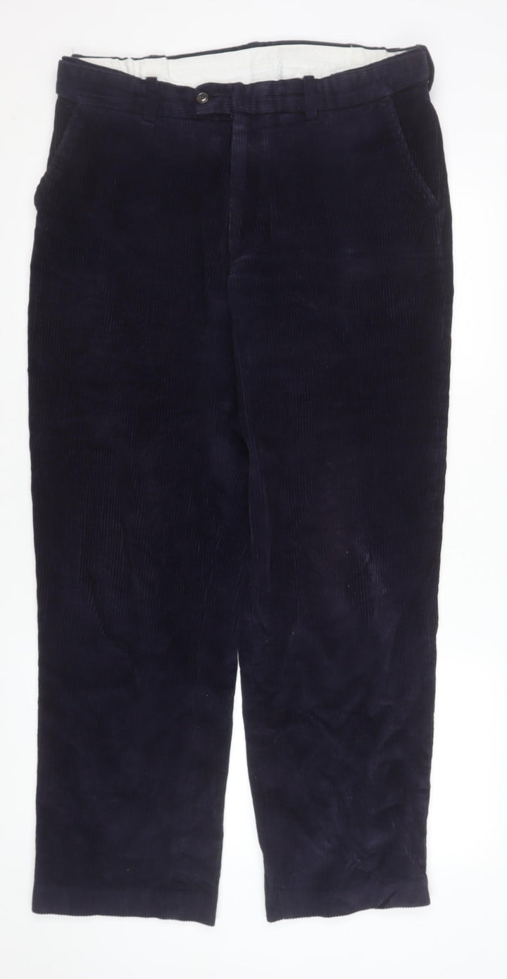 Skopes Men's Navy Blue Corduroy Trousers 36R Classic Fit Cotton