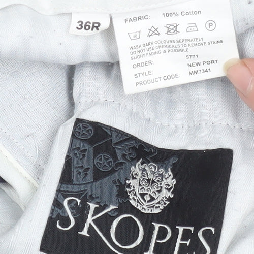 Skopes Men's Navy Blue Corduroy Trousers 36R Classic Fit Cotton