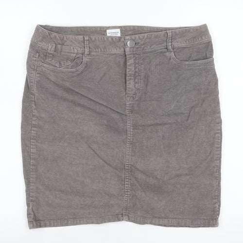 La Redoute Women’s Grey Corduroy Pencil Skirt Size 14 Stretch