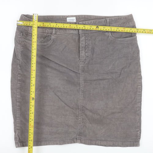 La Redoute Women’s Grey Corduroy Pencil Skirt Size 14 Stretch