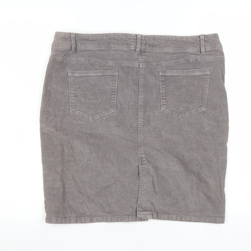 La Redoute Women’s Grey Corduroy Pencil Skirt Size 14 Stretch