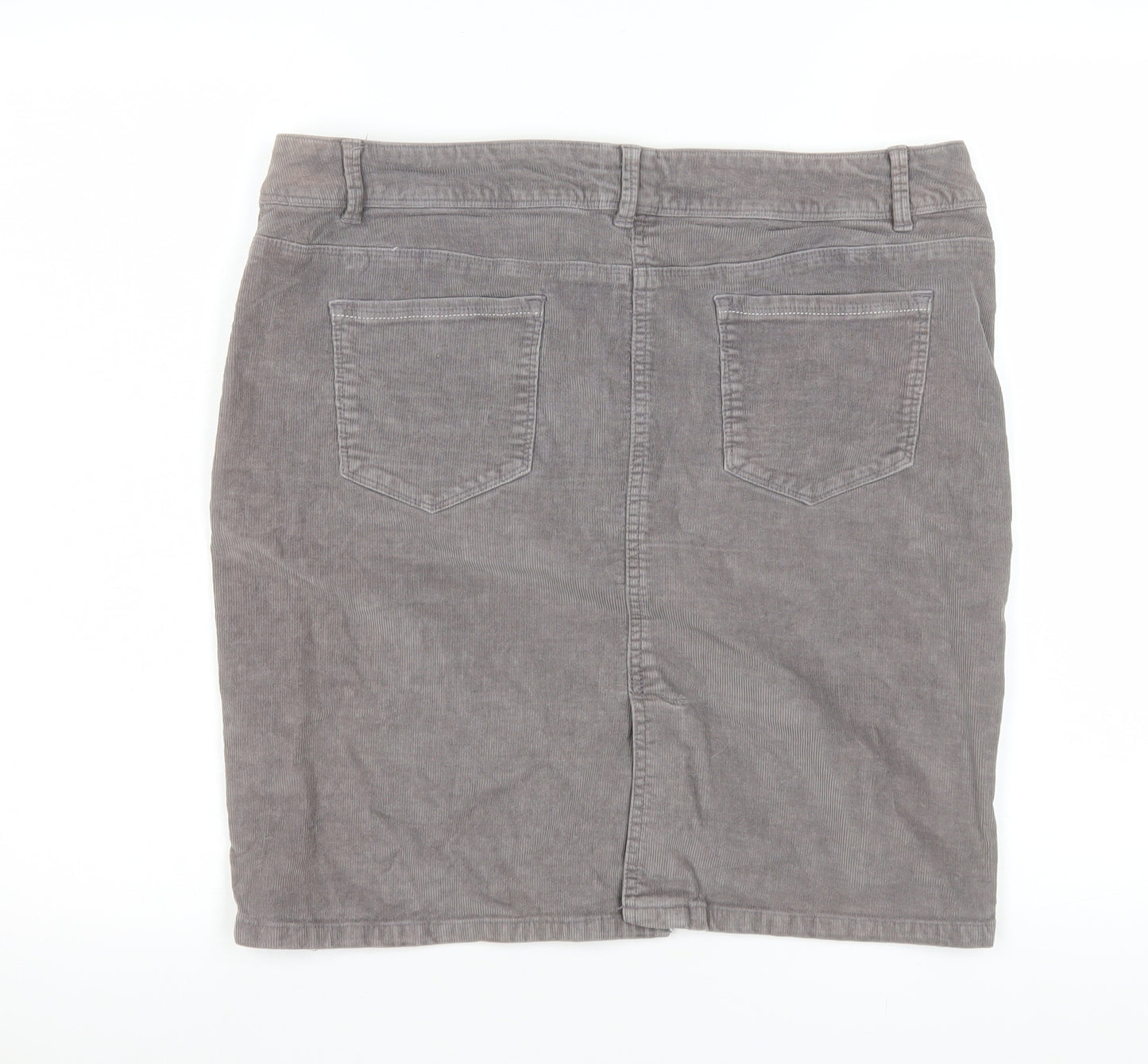La Redoute Women’s Grey Corduroy Pencil Skirt Size 14 Stretch