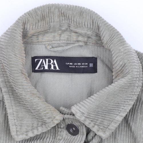 Zara Women’s Green Corduroy Button-Up Jacket XS
