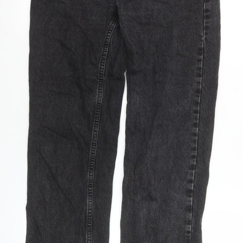 ASOS Women Black Straight High Rise Jeans Size 8 Regular 100% Cotton