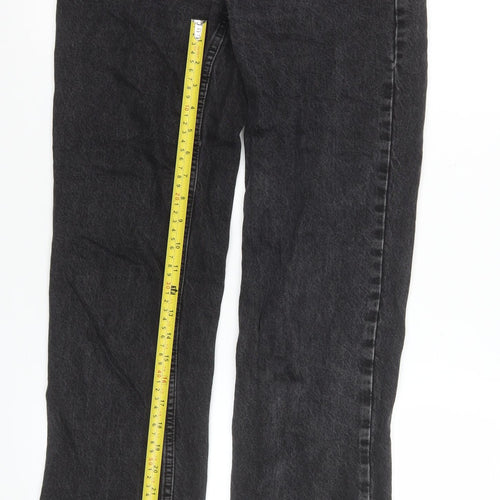ASOS Women Black Straight High Rise Jeans Size 8 Regular 100% Cotton