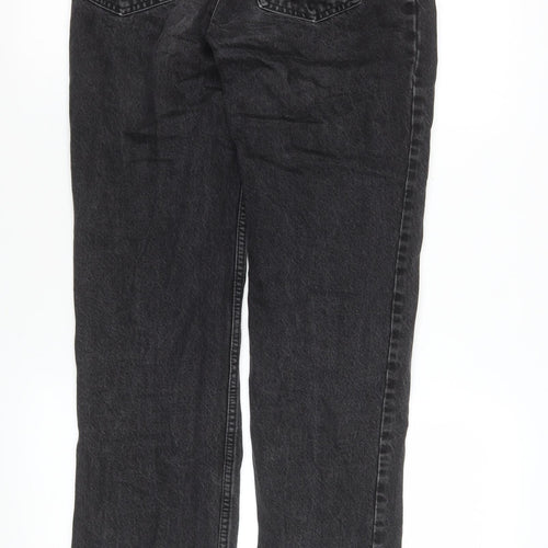 ASOS Women Black Straight High Rise Jeans Size 8 Regular 100% Cotton