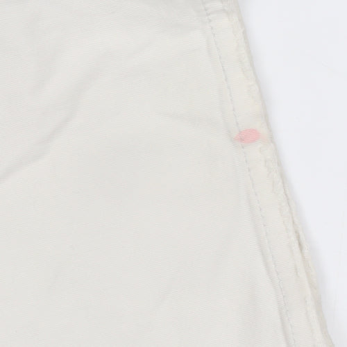River Island Women’s White Bermuda Denim Shorts Size 36 Stretch Casual
