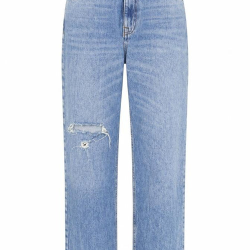 ASOS Women’s Blue Distressed High Rise Straight Jeans Size 8