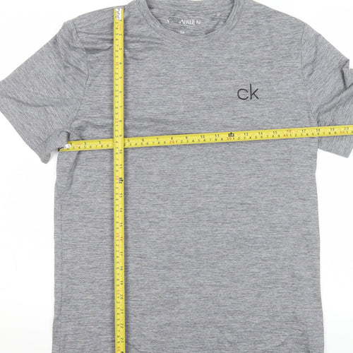 Calvin Klein Men Grey Small Crew Neck Short Sleeve T-Shirt