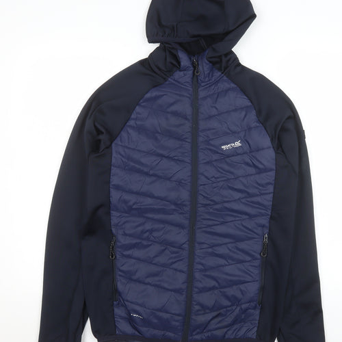 Regatta Men Blue Softshell Hooded Outdoor Jacket Size S