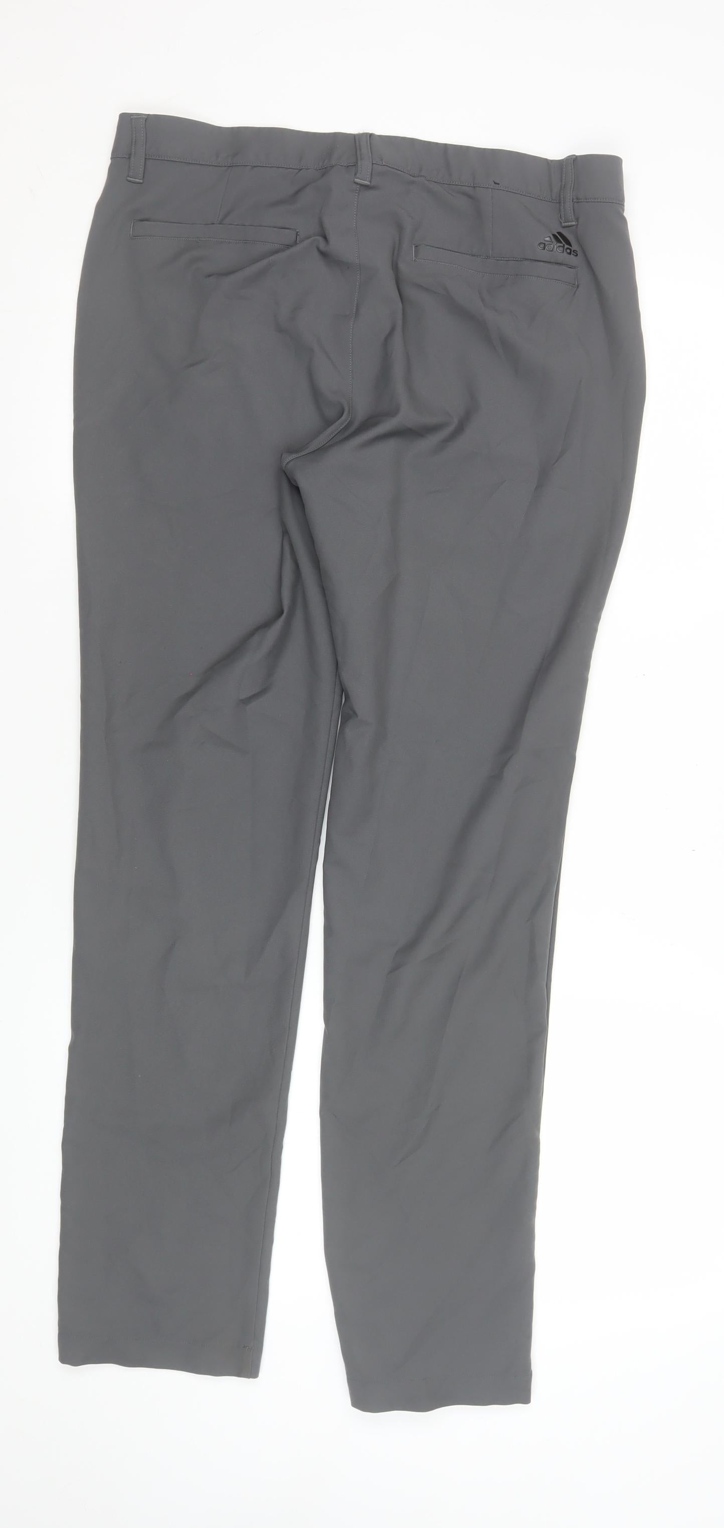 Adidas Mens Grey Chino Slim Fit Stretch Trousers 32x32