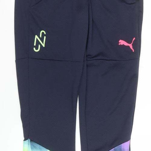 Puma Womens Navy Multicoloured Drycell Jogger Trousers Size 13-14Y