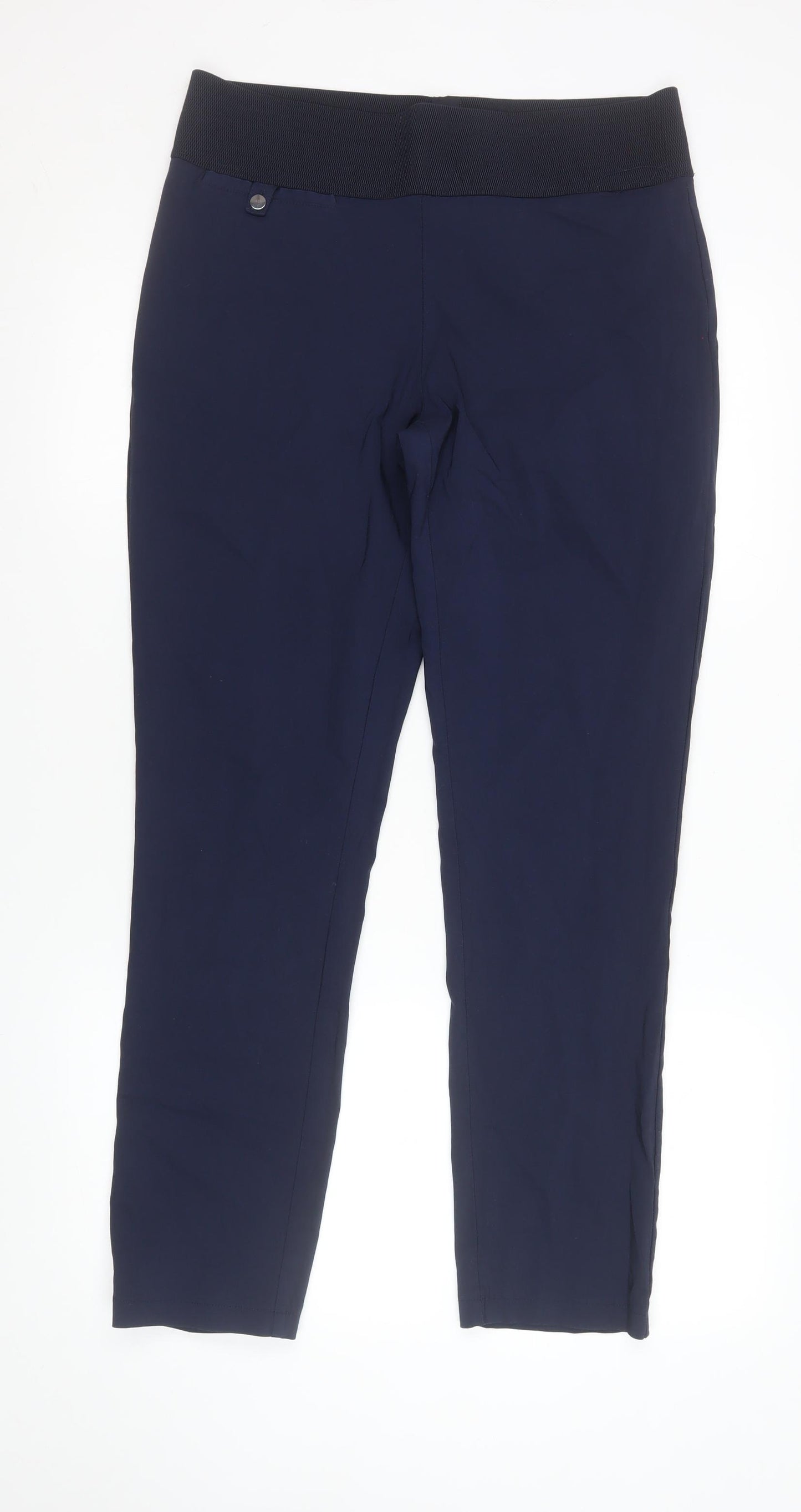 Kelly & Grace Women Blue Size 14 Stretch Trousers with Elastic Waist