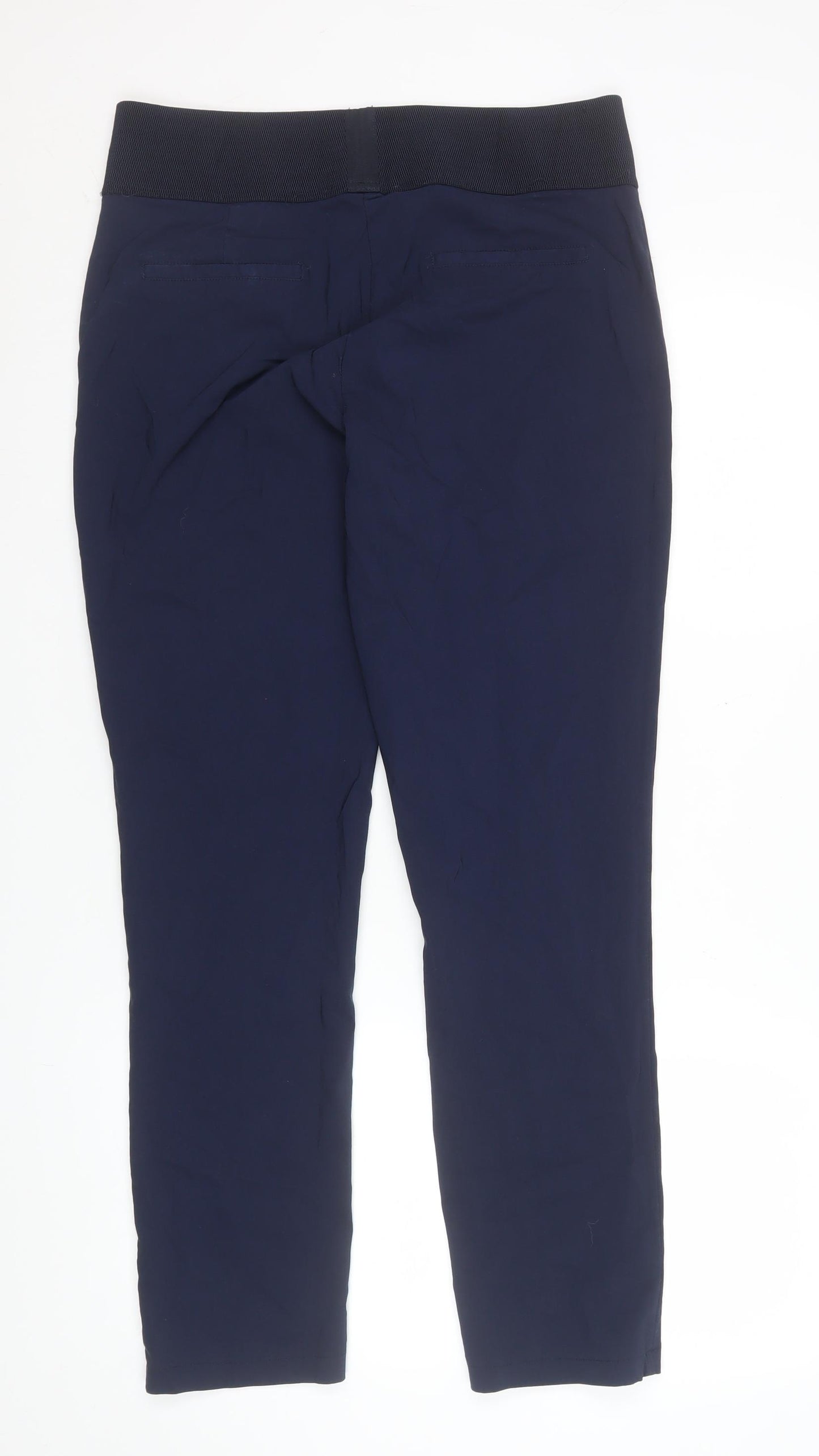 Kelly & Grace Women Blue Size 14 Stretch Trousers with Elastic Waist