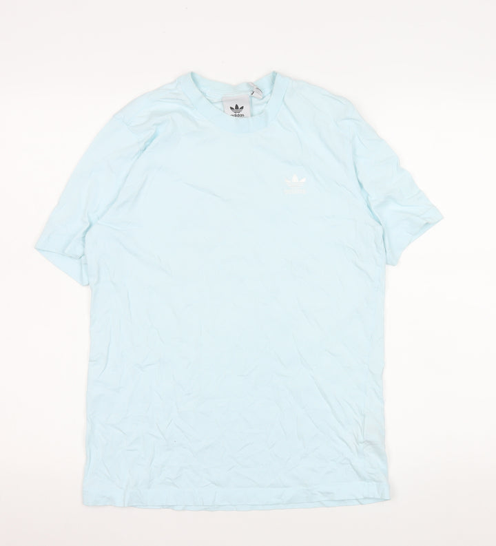 adidas Women's Blue Basic Crew Neck Cotton T-Shirt Size S
