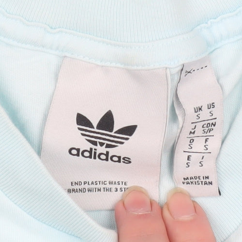 adidas Women's Blue Basic Crew Neck Cotton T-Shirt Size S