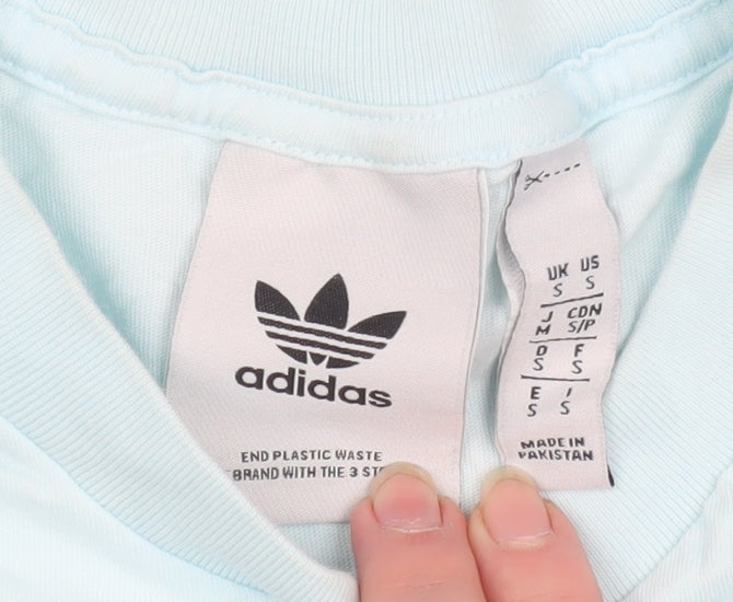 adidas Women's Blue Basic Crew Neck Cotton T-Shirt Size S