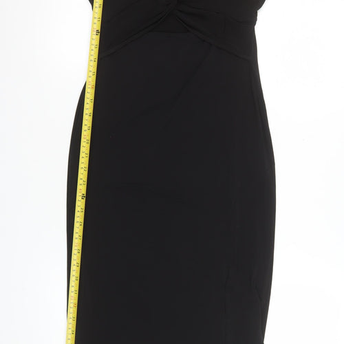 New Look Women’s Black Bodycon Midi Dress Size 12 Long Sleeve Party