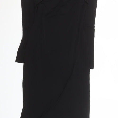 New Look Women’s Black Bodycon Midi Dress Size 12 Long Sleeve Party