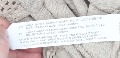 Stradivarius Womens Beige Crochet Camisole Tank Top Size 12