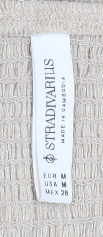 Stradivarius Womens Beige Crochet Camisole Tank Top Size 12