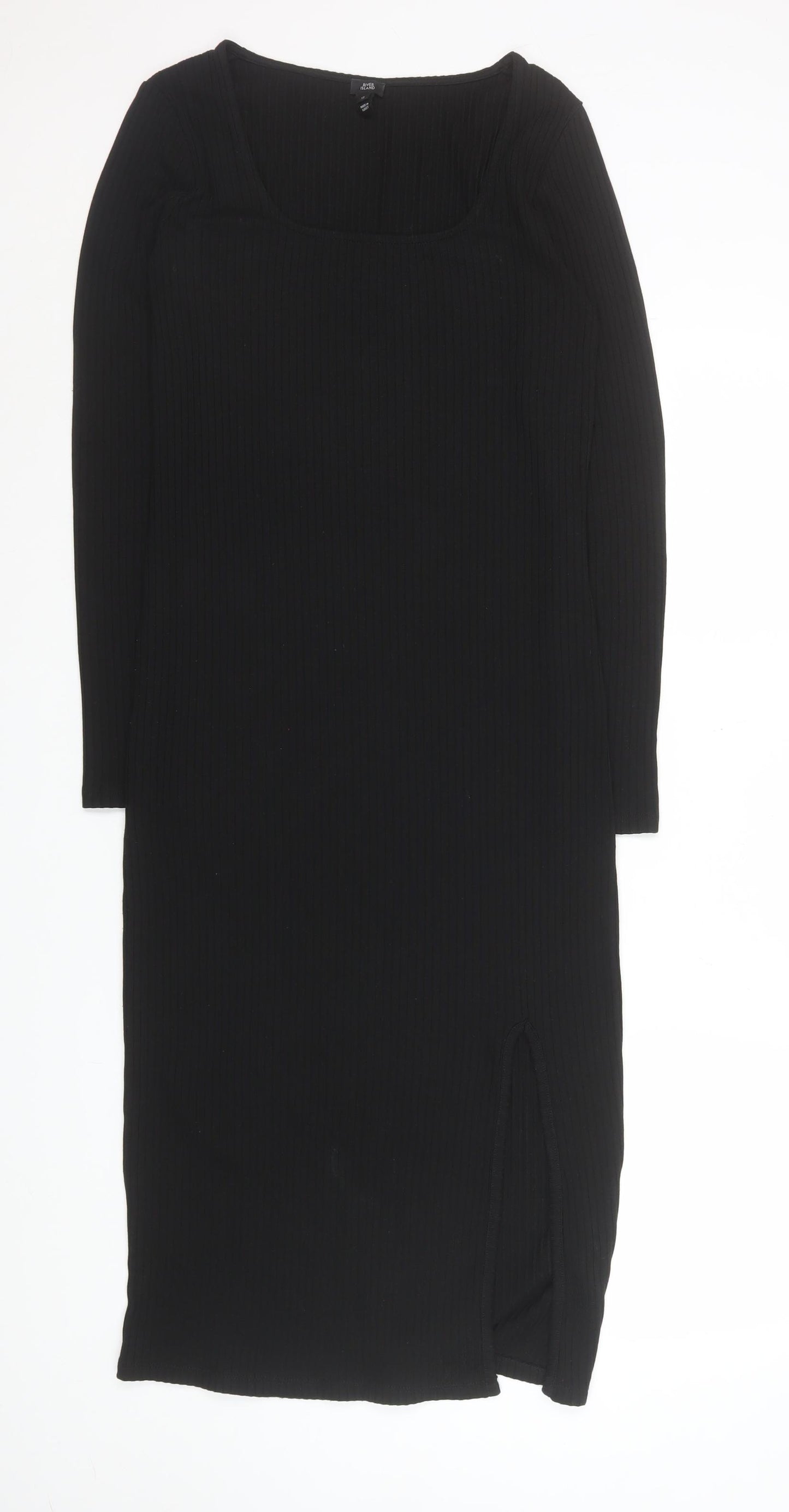 River Island Women’s Black Size 12 Bodycon Midi Dress