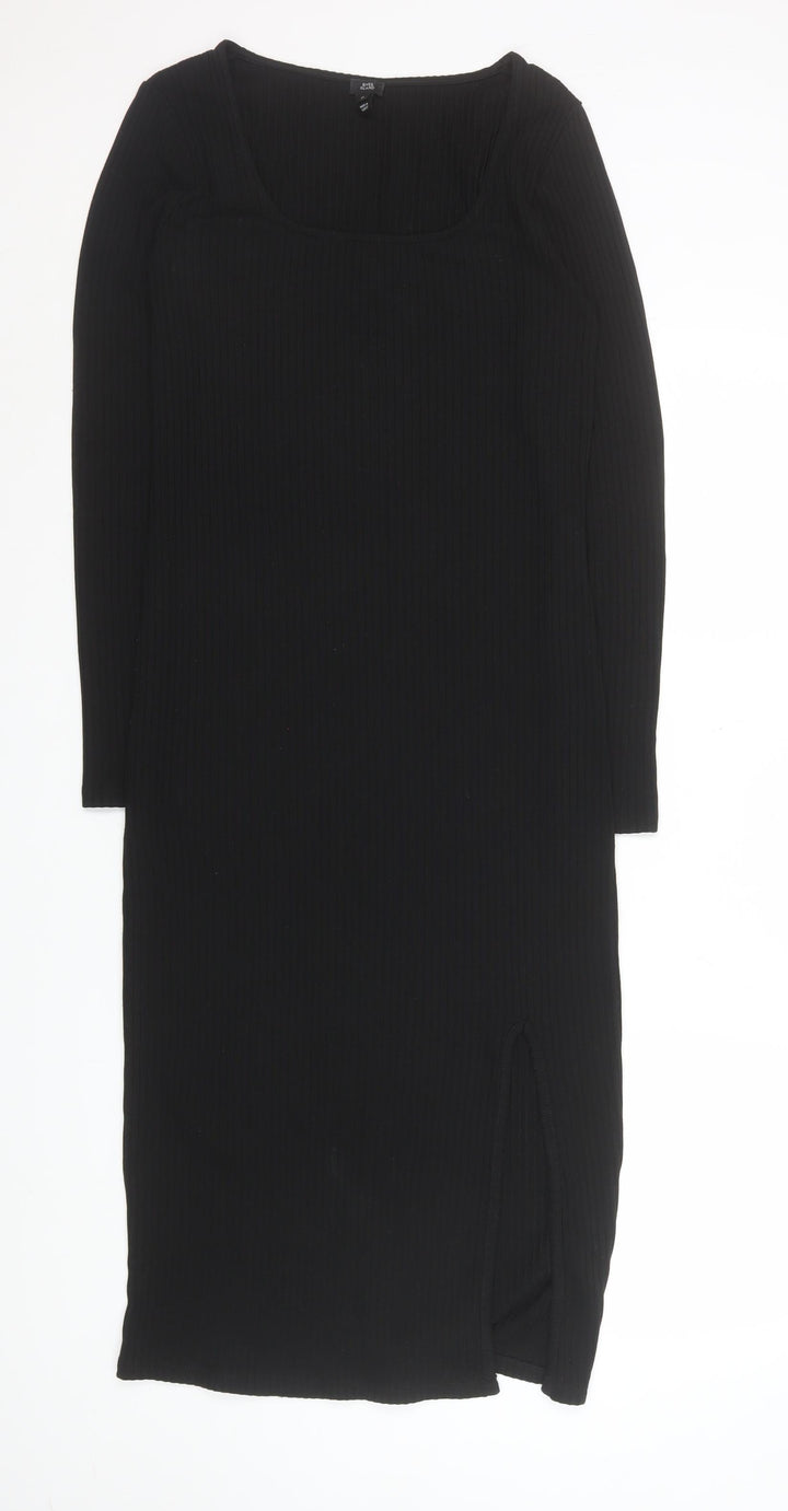 River Island Women’s Black Size 12 Bodycon Midi Dress