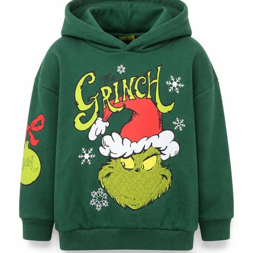 Primark Boys Green The Grinch Christmas Pullover Hoodie 3-4 Years