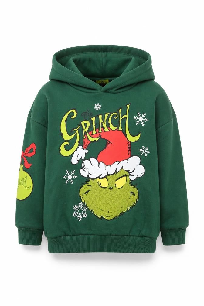 Primark Boys Green The Grinch Christmas Pullover Hoodie 3-4 Years