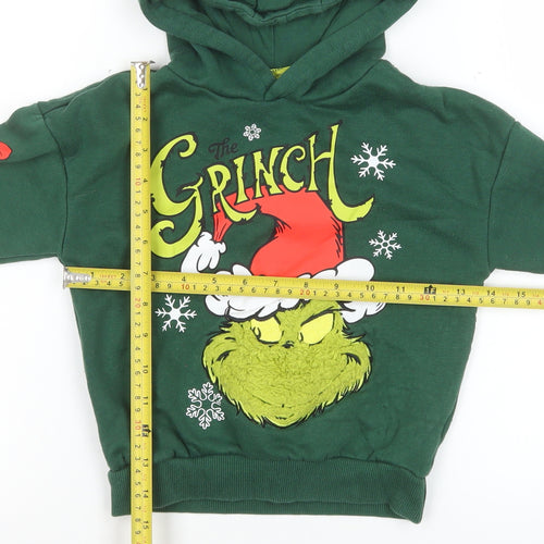 Primark Boys Green The Grinch Christmas Pullover Hoodie 3-4 Years