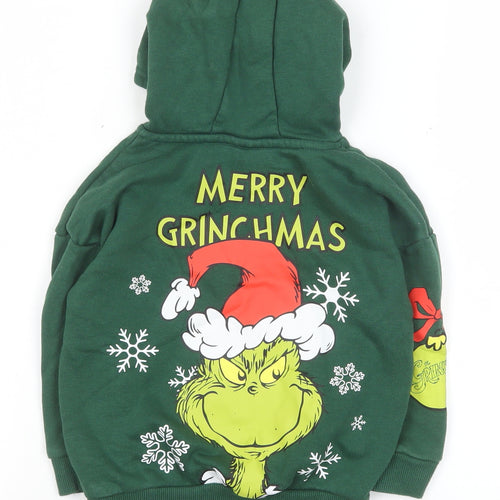 Primark Boys Green The Grinch Christmas Pullover Hoodie 3-4 Years