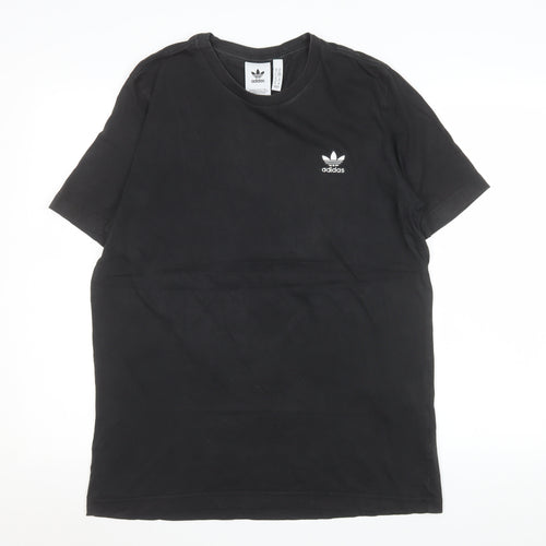 Adidas Men's Black Cotton Crew Neck Short Sleeve T-Shirt Size M