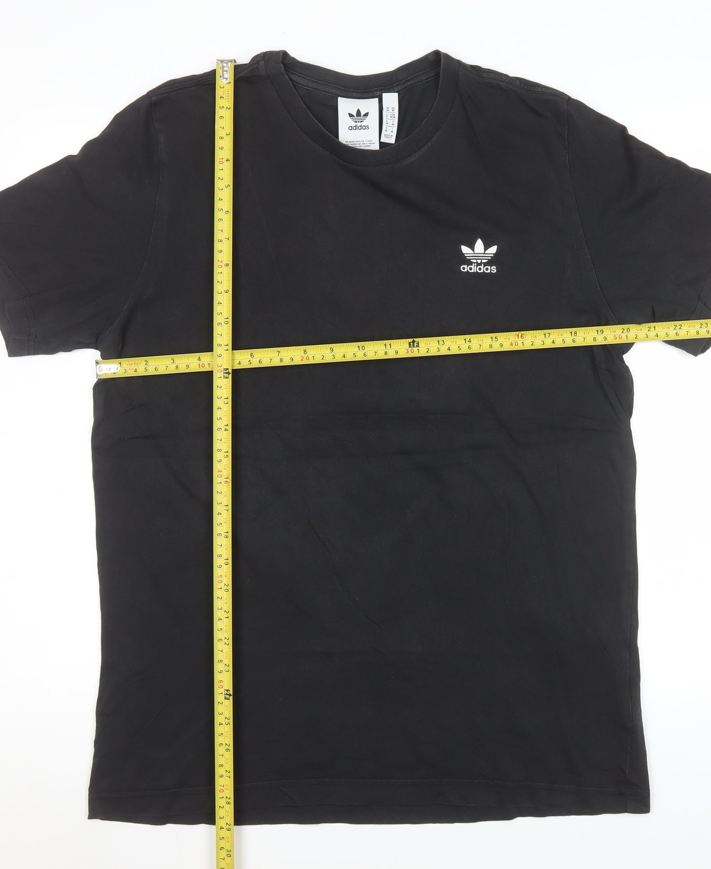 Adidas Men's Black Cotton Crew Neck Short Sleeve T-Shirt Size M
