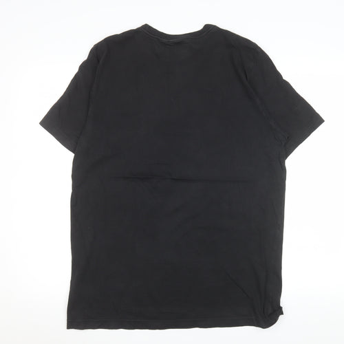 Adidas Men's Black Cotton Crew Neck Short Sleeve T-Shirt Size M