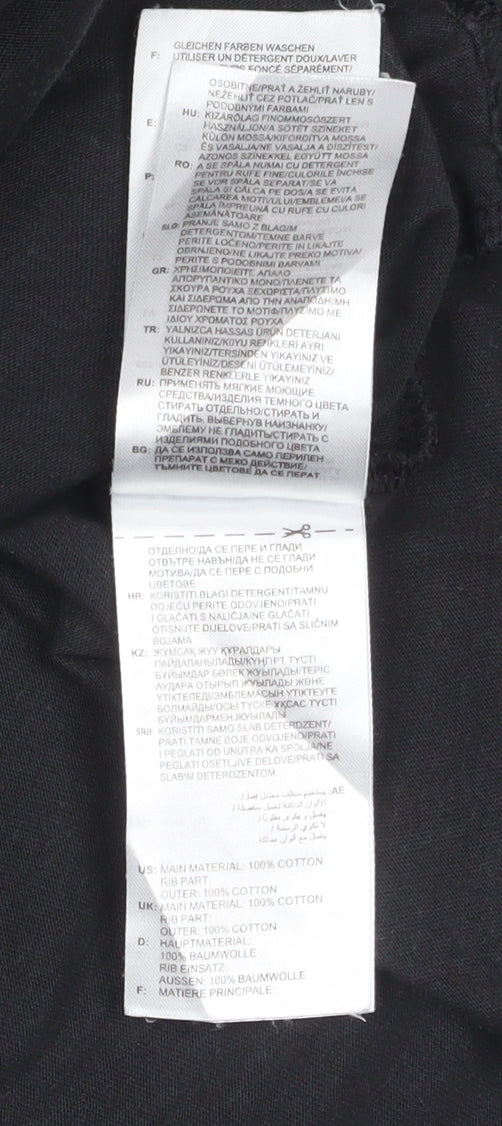 Adidas Men's Black Cotton Crew Neck Short Sleeve T-Shirt Size M