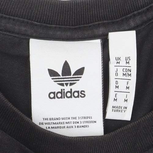 Adidas Men's Black Cotton Crew Neck Short Sleeve T-Shirt Size M
