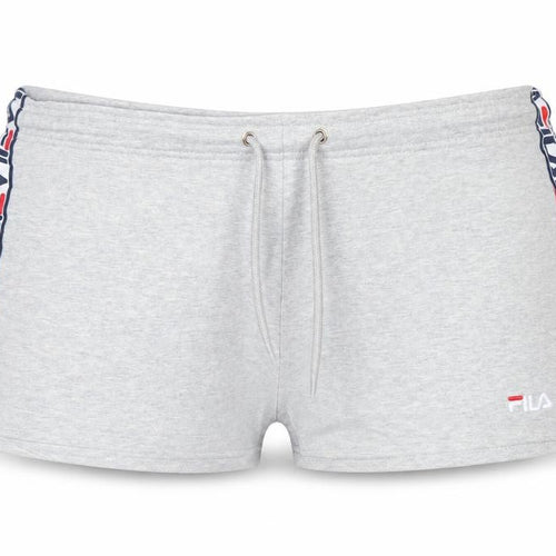 Fila Womens Grey L Shorts Drawstring Jersey Activewear