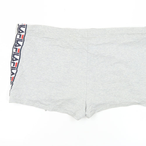 FILA Womens Grey L Shorts Drawstring Jersey Activewear